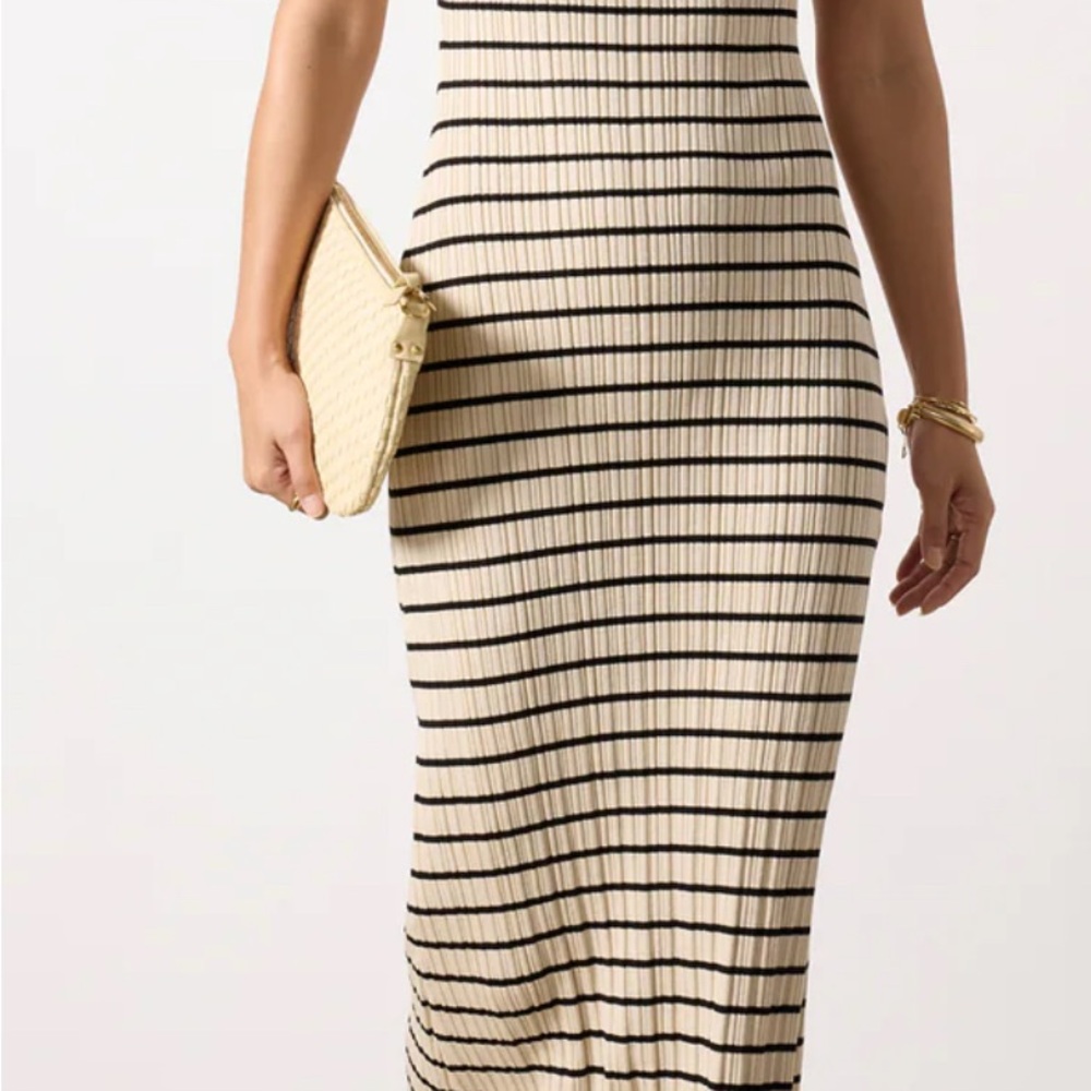 Z Supply Black and Cream Striped Dress